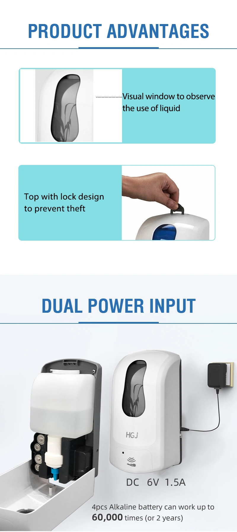 Toilet ODM Table Stand 1000ml Auto Automatic Liquid Foam Soap Dispenser