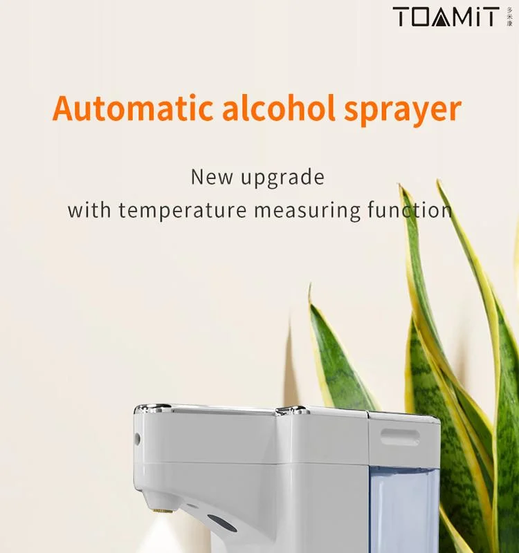 2022 New Type Thermometer Sanitizer Touchless Automatic Spray Hand Bathroom Soap Dispenser